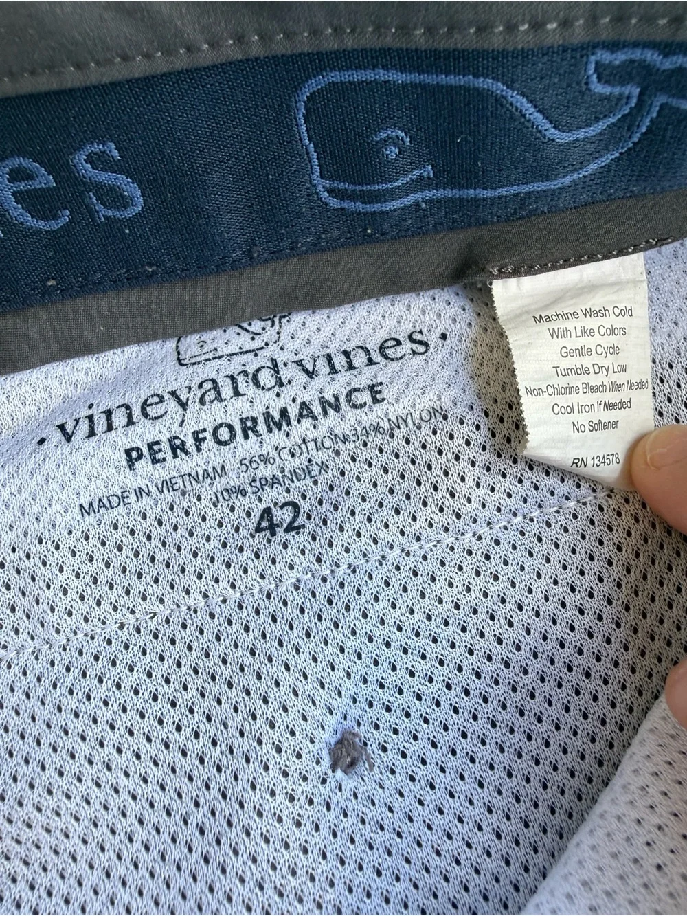 Vineyard Vines Performance Shorts Mens 42 Dark Grey 8” Inseam Slash Pockets Golf
